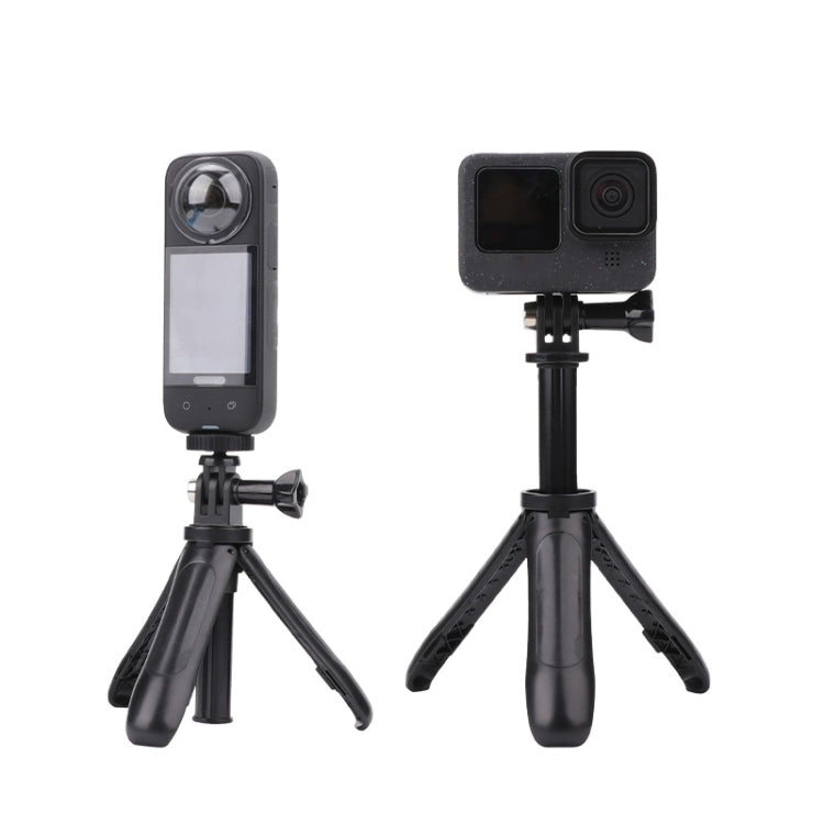 Multi-functional Foldable Tripod Holder Selfie Monopod Stick for GoPro Hero12 Black / Hero11 /10 /9 /8 /7 /6 /5, Insta360 Ace / Ace Pro, DJI Osmo Action 4 and Other Action Cameras, Length: 12-23cm (Grey) - Extendable Pole by PMC TechLife | Online Shopping South Africa | PMC TechLife