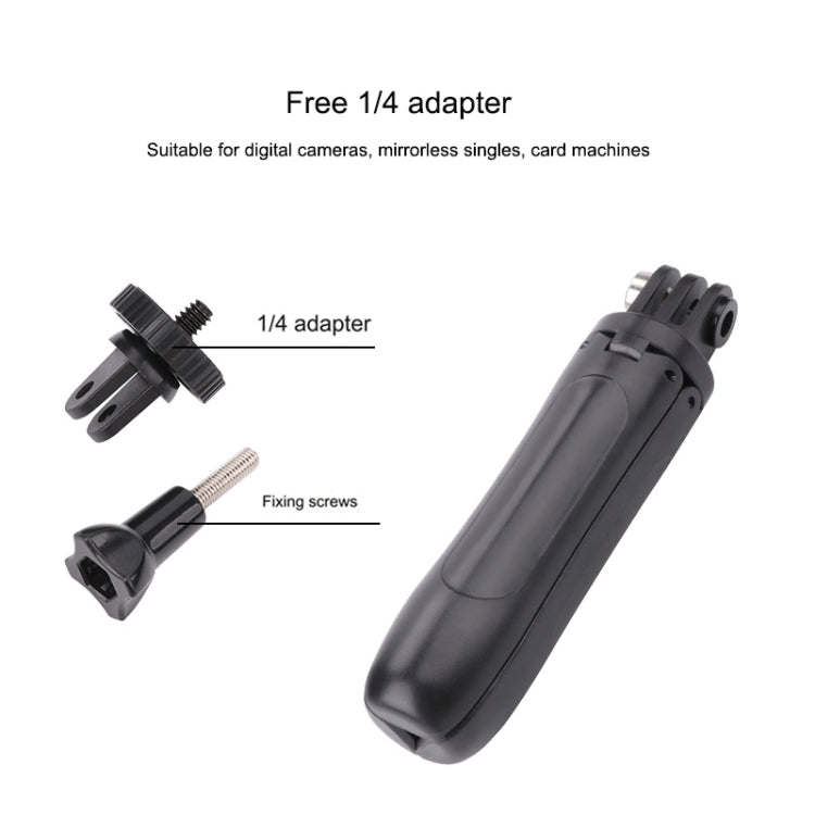 Multi-functional Foldable Tripod Holder Selfie Monopod Stick for GoPro Hero12 Black / Hero11 /10 /9 /8 /7 /6 /5, Insta360 Ace / Ace Pro, DJI Osmo Action 4 and Other Action Cameras, Length: 12-23cm(Red) - Extendable Pole by PMC TechLife | Online Shopping South Africa | PMC TechLife