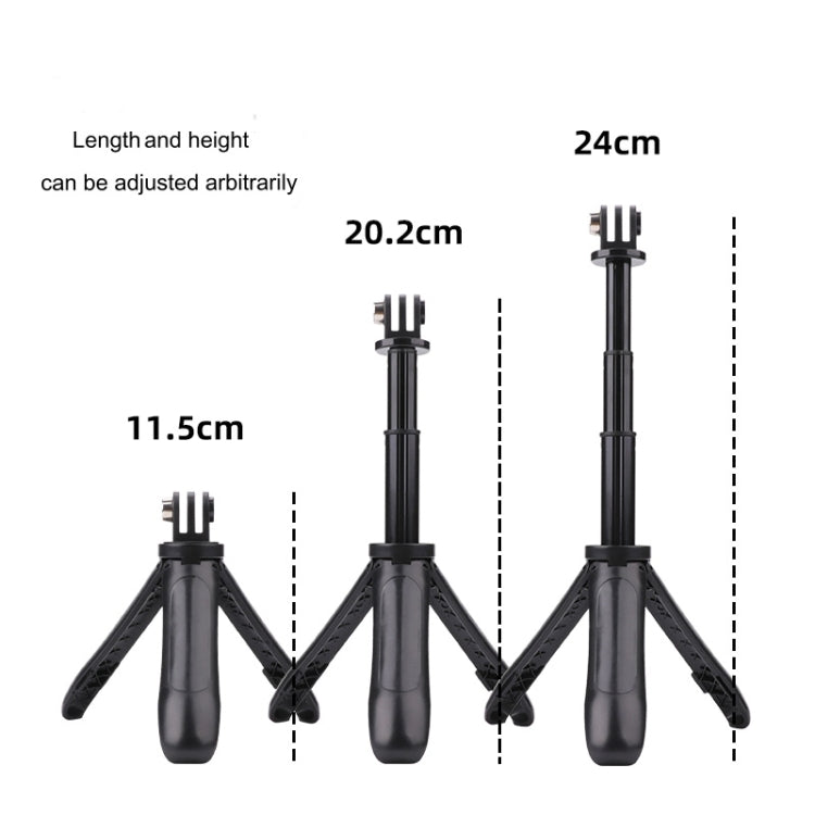 Multi-functional Foldable Tripod Holder Selfie Monopod Stick for GoPro Hero12 Black / Hero11 /10 /9 /8 /7 /6 /5, Insta360 Ace / Ace Pro, DJI Osmo Action 4 and Other Action Cameras, Length: 12-23cm(Red) - Extendable Pole by PMC TechLife | Online Shopping South Africa | PMC TechLife