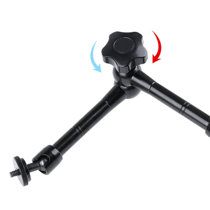 11 inch Adjustable Friction Articulating Magic Arm + Large Claws Clips with Phone Clamp(Black) - Camera Gimbal by PMC Jewellery | Online Shopping South Africa | PMC Jewellery