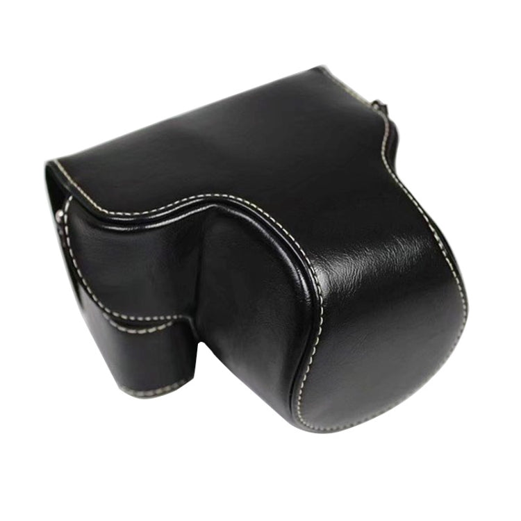 Full Body Camera PU Leather Case Bag for Sony LCE-7C / Alpha 7C / A7C 28-60mm / 40.5mm Lens(Black) - Leather Bag by PMC TechLife | Online Shopping South Africa | PMC TechLife | Buy Now Pay Later Mobicred