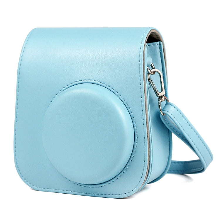 Solid Color Full Body Camera Leather Case Bag with Strap for FUJIFILM Instax mini 11 (Blue) - free shipping - PMC TechLife - Order now!