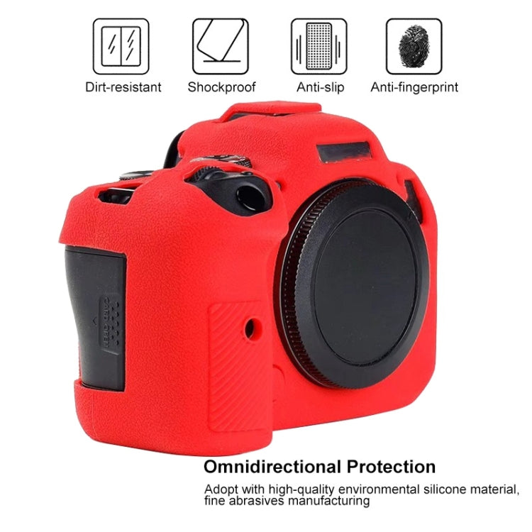 For Canon EOS R6 Litchi Texure Soft Silicone Case(Yellow) - Protective Case by PMC TechLife | Online Shopping South Africa | PMC TechLife | Buy Now Pay Later Mobicred