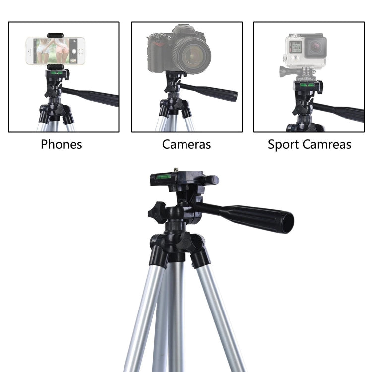 130cm 4-Section Folding Aluminum Alloy Tripod Mount with Three-Dimensional Head(Champagne Gold) - Tripods by PMC TechLife | Online Shopping South Africa | PMC TechLife | Buy Now Pay Later Mobicred