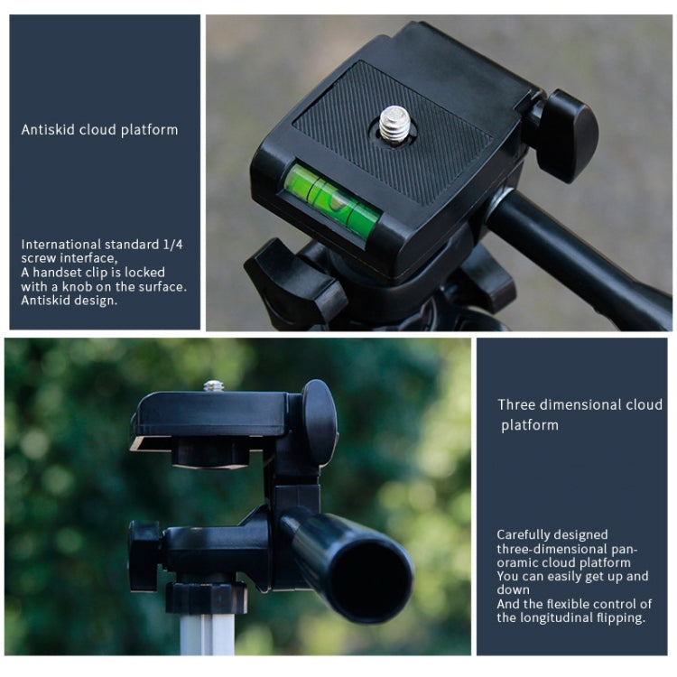 130cm 4-Section Folding Aluminum Alloy Tripod Mount with Three-Dimensional Head(Champagne Gold) - Tripods by PMC TechLife | Online Shopping South Africa | PMC TechLife | Buy Now Pay Later Mobicred