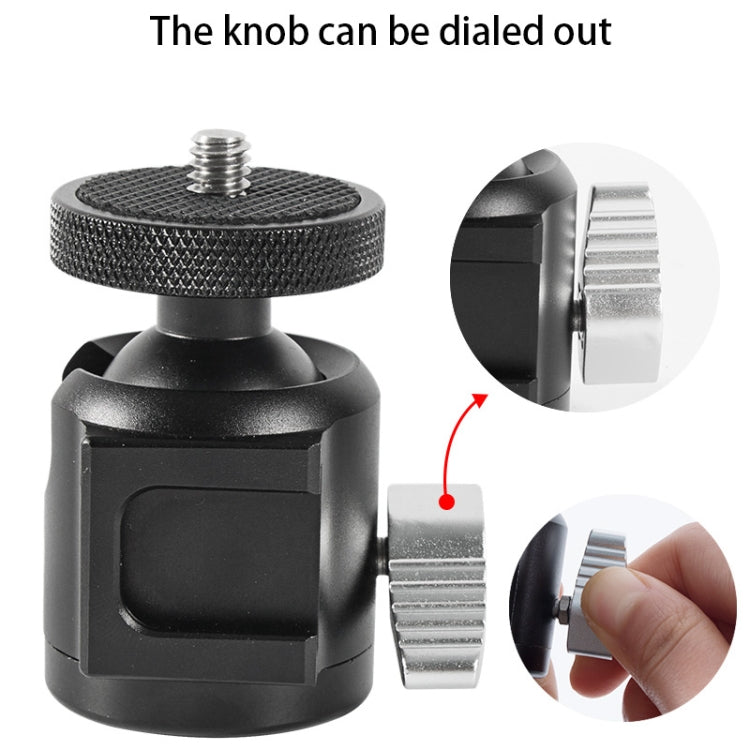 BEXIN HK25 Aluminum Alloy Cold Shoe Tripod Adapter Ball Head (Black) - Tripod Heads by BEXIN | Online Shopping South Africa | PMC TechLife | Buy Now Pay Later Mobicred