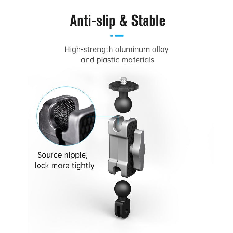 STARTRC Aluminium Alloy Mount Adapter Adjustable Arm, Deluxe Version (Black Silver) - Helmet Mount by STARTRC | Online Shopping South Africa | PMC Jewellery | Buy Now Pay Later Mobicred