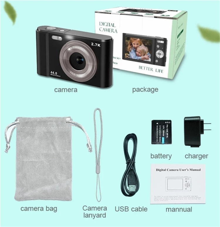 DC302 2.88 inch 44MP 16X Zoom 2.7K Full HD Digital Camera Children Card Camera, AU Plug (Purple) - Children Cameras by PMC Jewellery | Online Shopping South Africa | PMC Jewellery | Buy Now Pay Later Mobicred