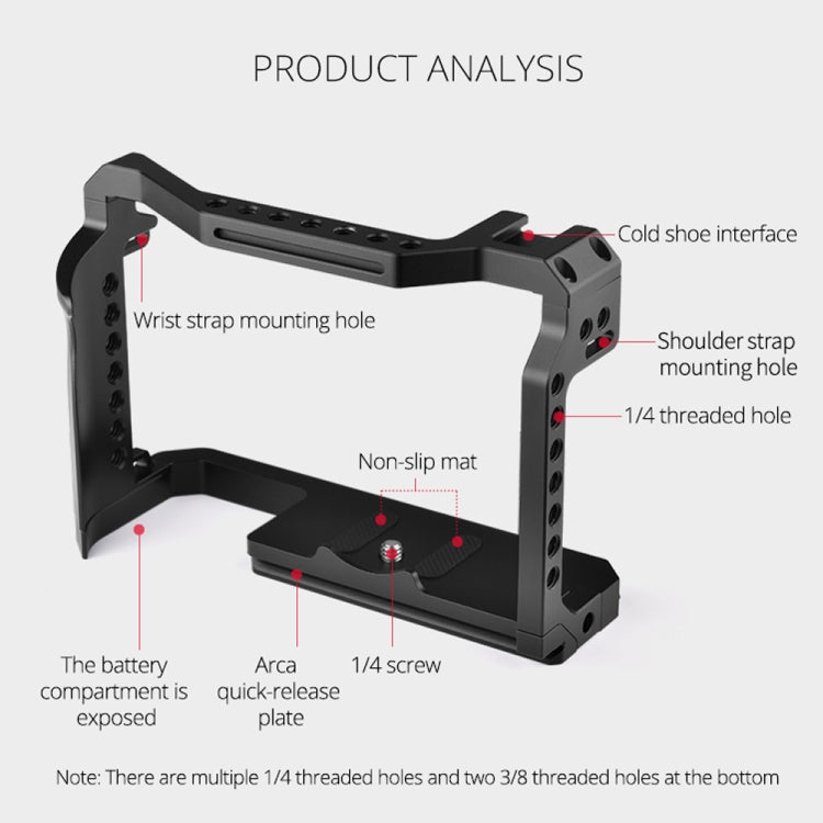 YELANGU C22 YLG0334B Video Camera Cage Stabilizer with Handle for Canon EOS R5/R6 (Black) - free shipping - PMC TechLife - Order now!