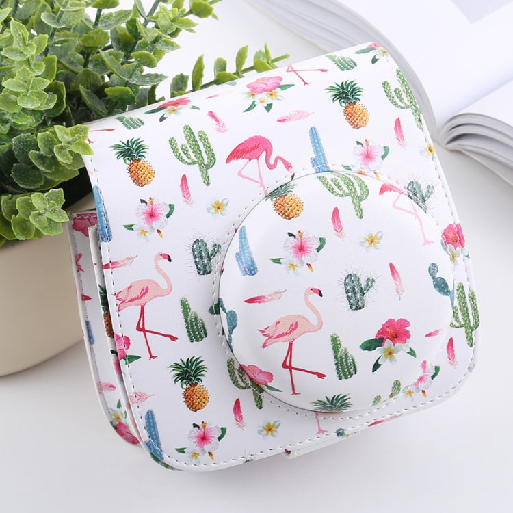 Cactus Flamingo Pattern Full Body Camera PU Leather Case Bag with Strap for FUJIFILM instax mini 9 / mini 8+ / mini 8 - free shipping - PMC TechLife - Order now!