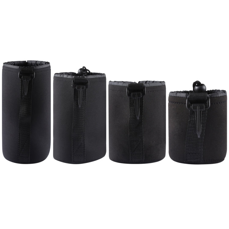 4 PCS Neoprene SLR Camera Lens Carrying Bag Pouch Bag with Carabiner, Size: 10x22cm, 10x14cm, 10x18cm, 8x10cm - free shipping - PMC TechLife - Order now!