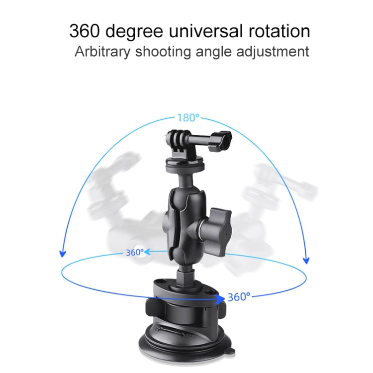 Single Suction Cup Mount Holder with Tripod Adapter & Steel Tether & Safety Buckle (Black) - Holder by PMC TechLife | Online Shopping South Africa | PMC TechLife