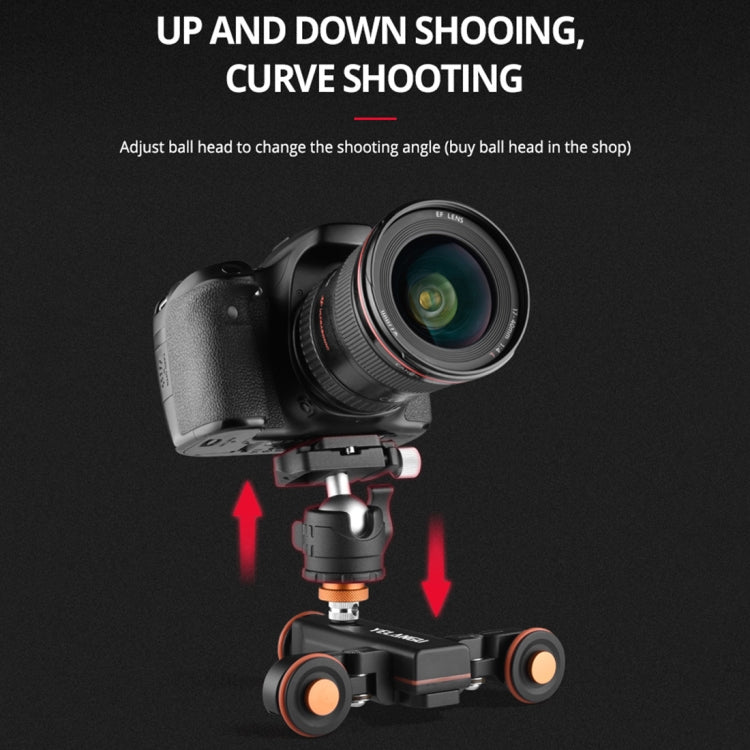 YELANGU L4X Camera Wheel Dolly Electric Track Slider 3-Wheel Dolly Car with Remote & Ballhead, Load: 3kg - Camera Dolly by PMC TechLife | Online Shopping South Africa | PMC TechLife | Buy Now Pay Later Mobicred