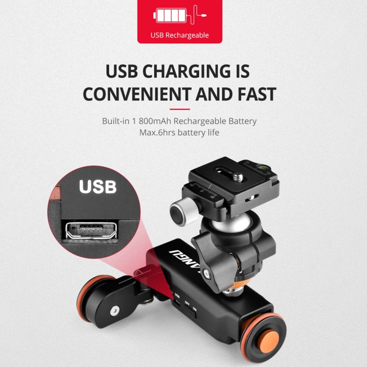 YELANGU L4X Camera Wheel Dolly Electric Track Slider 3-Wheel Dolly Car with Remote & Ballhead, Load: 3kg - Camera Dolly by PMC TechLife | Online Shopping South Africa | PMC TechLife | Buy Now Pay Later Mobicred