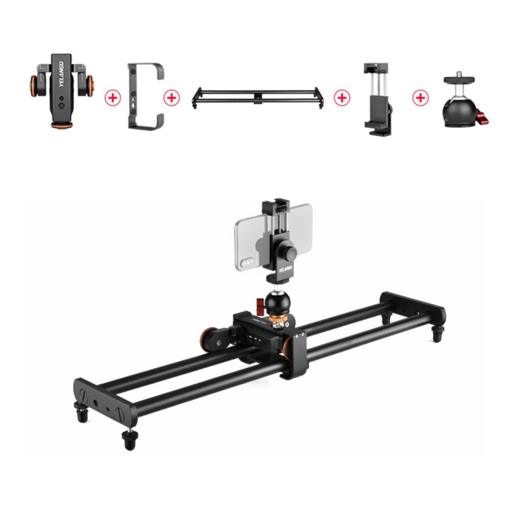 YELANGU L60E 60cm Slide Rail Track + L4 3-Wheel Video Dolly with Phone Clamp & Ballhead - free shipping - PMC TechLife - Order now!