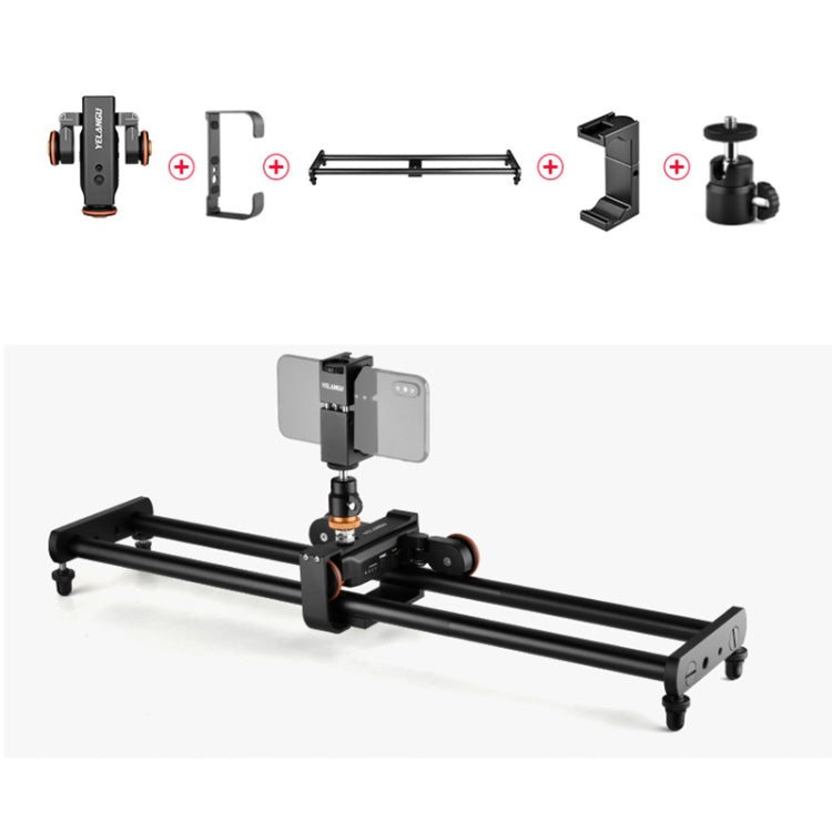 YELANGU L60E 60cm Slide Rail Track + L4 3-Wheel Video Dolly with PC142 Phone Clamp & Ballhead - free shipping - PMC TechLife - Order now!