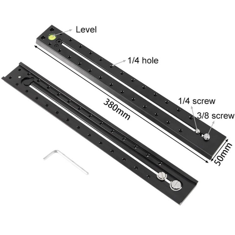 BEXIN B380-50 380mm Length Aluminum Alloy Extended Quick Release Plate for Manfrotto / Sachtler (Black) - free shipping - PMC TechLife - Order now!