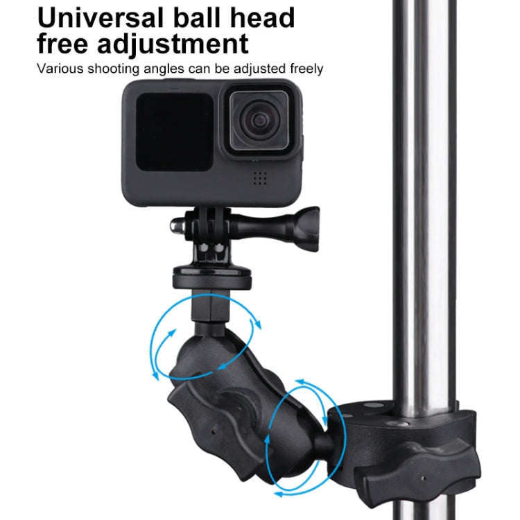 360 Rotation Adjustable Action Camera Bike Motorcycle Handlebar Holder with Phone Clamp (Black) - Bicycle Handlebar Mount by PMC TechLife | Online Shopping South Africa | PMC TechLife | Buy Now Pay Later Mobicred