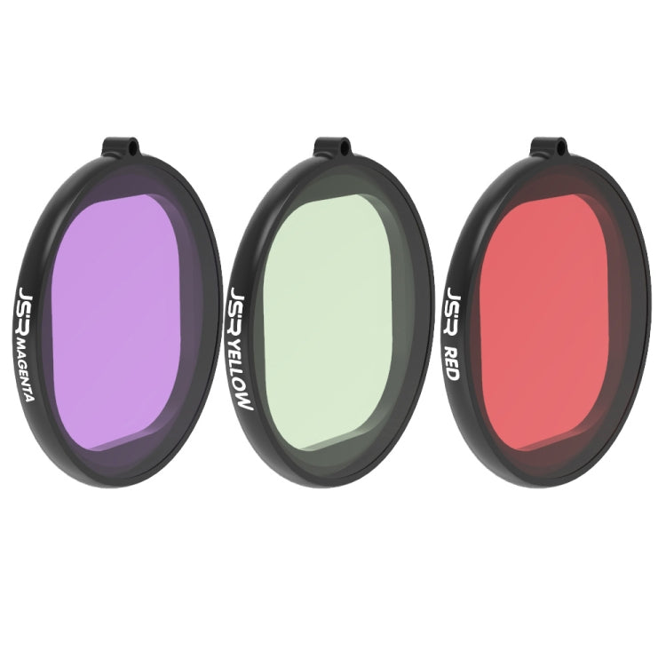 JSR Round Housing Diving 3 in 1 Red + Yellow + Purple Lens Filter for GoPro HERO8 Black - Lens Filter by JSR | Online Shopping South Africa | PMC TechLife | Buy Now Pay Later Mobicred