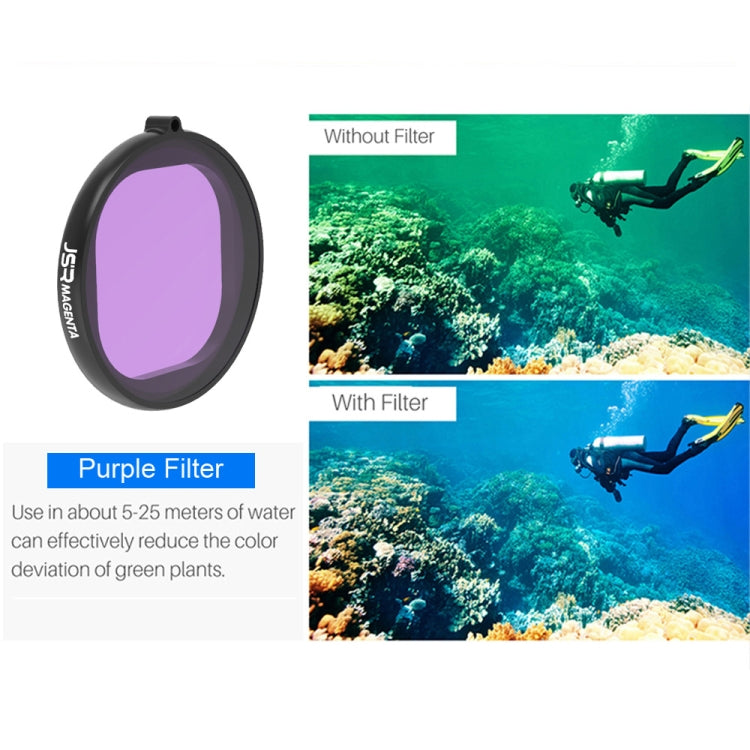 JSR Round Housing Diving 3 in 1 Red + Yellow + Purple Lens Filter for GoPro HERO8 Black - Lens Filter by JSR | Online Shopping South Africa | PMC TechLife | Buy Now Pay Later Mobicred