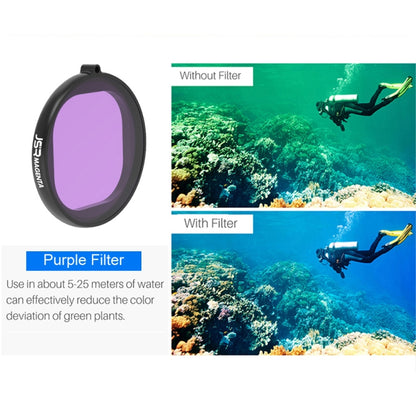 JSR Round Housing Diving 6 in 1 UV + CPL + 16X Macro + Red + Yellow + Purple Lens Filter for GoPro HERO8 Black - Lens Filter by JSR | Online Shopping South Africa | PMC Jewellery | Buy Now Pay Later Mobicred