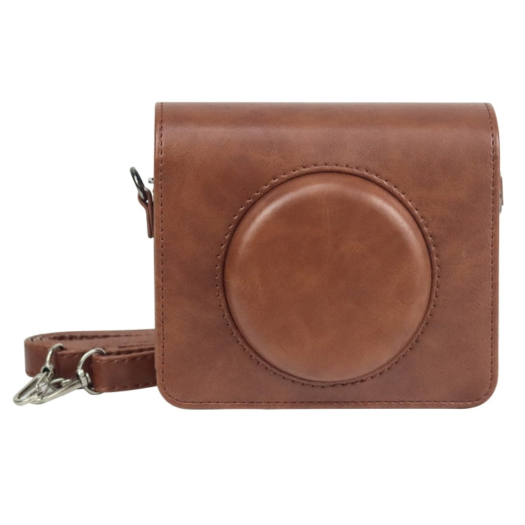 For Kodak Mini Shot 3 Square Retro / C300R instax Full Body Camera PU Leather Case Bag with Strap(Brown) - Leather Bag by PMC Jewellery | Online Shopping South Africa | PMC Jewellery | Buy Now Pay Later Mobicred