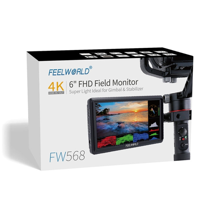 FEELWORLD FW568 V3 6 inch 3D LUT DSLR Camera Field Monitor, IPS Full HD 1920 x 1152,  Support HDMI Input Output Tilt Arm - free shipping - PMC TechLife - Order now!