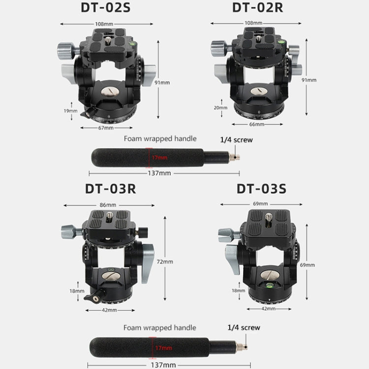 BEXIN DT-02R/S 2D 720 Degree Panorama Heavy Duty Tripod Action Fluid Drag Head with Quick Release Plate - free shipping - PMC Jewellery - Order now!