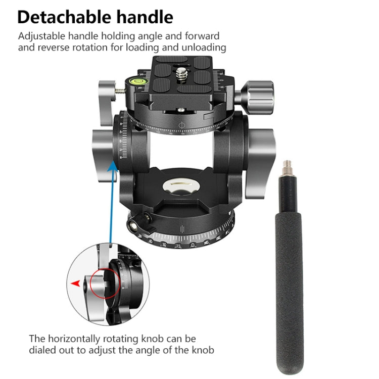 BEXIN DT-03R/S 720 Degree Panorama Heavy Duty Tripod Action Fluid Drag Head with Quick Release Plate - free shipping - PMC Jewellery - Order now!