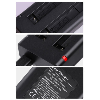 For Insta360 X3 USB Dual Batteries Charger with Cable & Indicator Light (Black) - Charger by PMC Jewellery | Online Shopping South Africa | PMC Jewellery | Buy Now Pay Later Mobicred