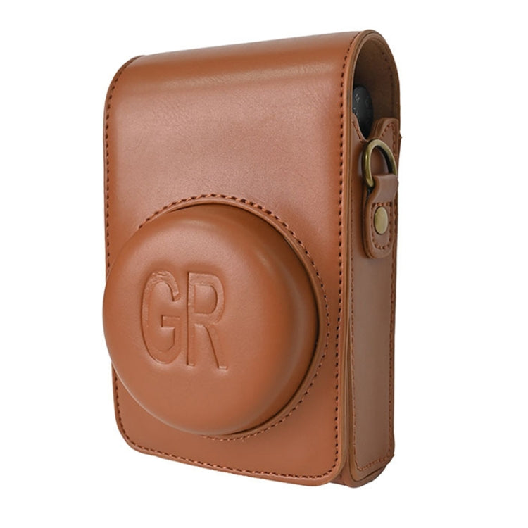 Full Body Camera PU Leather Case Bag with Strap for Ricoh GR / GRII / GRIII, Casio ZR1200 / ZR1500/ ZR2000/ ZR3500, ZR3600 / ZR3700 / ZR5500 (Brown) - Leather Bag by PMC TechLife | Online Shopping South Africa | PMC TechLife | Buy Now Pay Later Mobicred