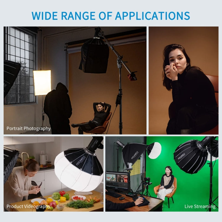 FEELWORLD FSL65 65cm Lantern Softbox Quick Release Diffuser with Bowens Mount - free shipping - PMC TechLife - Order now!