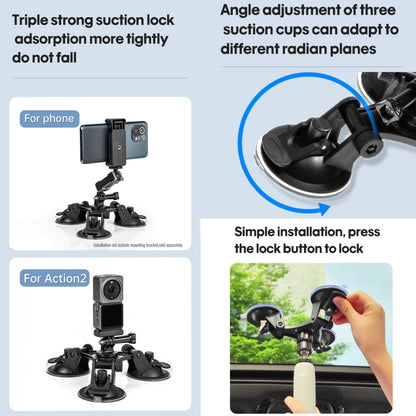 Big Triangle Direction Suction Cup Mount (Black) - Holder by STARTRC | Online Shopping South Africa | PMC Jewellery | Buy Now Pay Later Mobicred