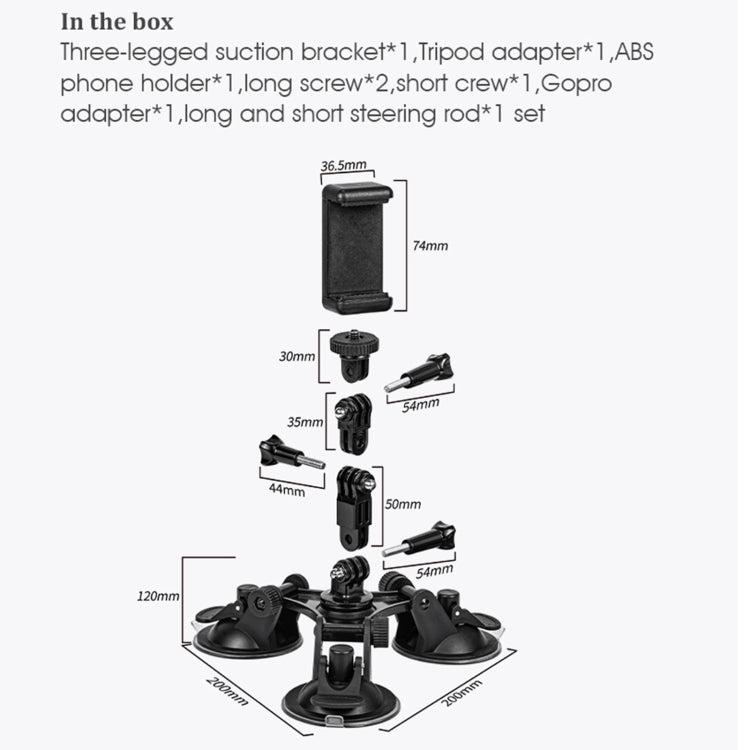 Big Triangle Direction Suction Cup Mount (Black) - Holder by STARTRC | Online Shopping South Africa | PMC Jewellery | Buy Now Pay Later Mobicred