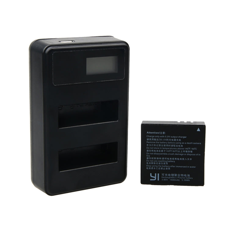 LCD Screen Dual Batteries Charger with USB Cable for Xiaoyi 4K Sport Camera, Displays Charging Capacity (XM47) - Charger by PMC TechLife | Online Shopping South Africa | PMC TechLife | Buy Now Pay Later Mobicred