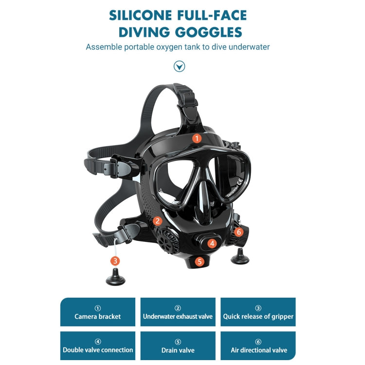 Water Sports Diving Snorkeling Mask Swimming Glasses for GoPro, Insta360, DJI and Other Action Cameras (Black) - Diving Mask by PMC TechLife | Online Shopping South Africa | PMC TechLife