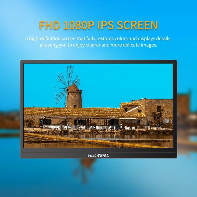 FEELWORLD DH156 15.6 inch Portable External Monitor FHD 1080P USB-C HDMI (Black) - free shipping - PMC TechLife - Order now!