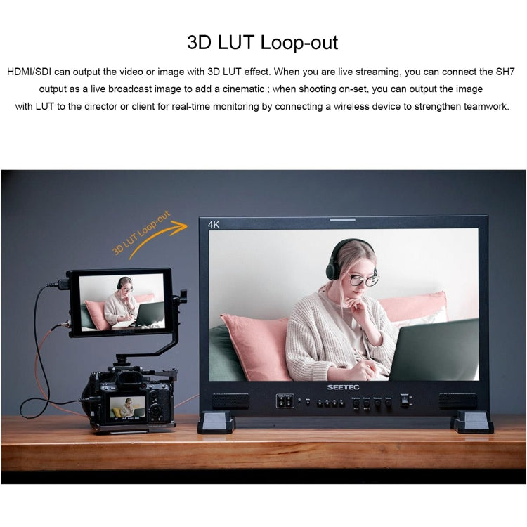 FEELWORLD SH7 7-inch Ultra Bright 2200nit On-camera Monitor SDI HDMI Cross Conversion (Black) - free shipping - PMC TechLife - Order now!