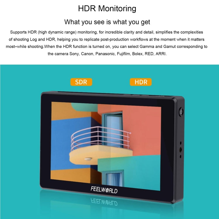 FEELWORLD SH7 7-inch Ultra Bright 2200nit On-camera Monitor SDI HDMI Cross Conversion (Black) - free shipping - PMC TechLife - Order now!