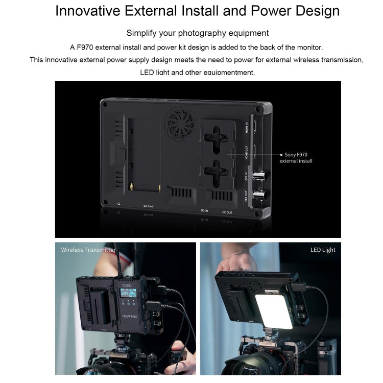 FEELWORLD SH7 7-inch Ultra Bright 2200nit On-camera Monitor SDI HDMI Cross Conversion (Black) - free shipping - PMC TechLife - Order now!