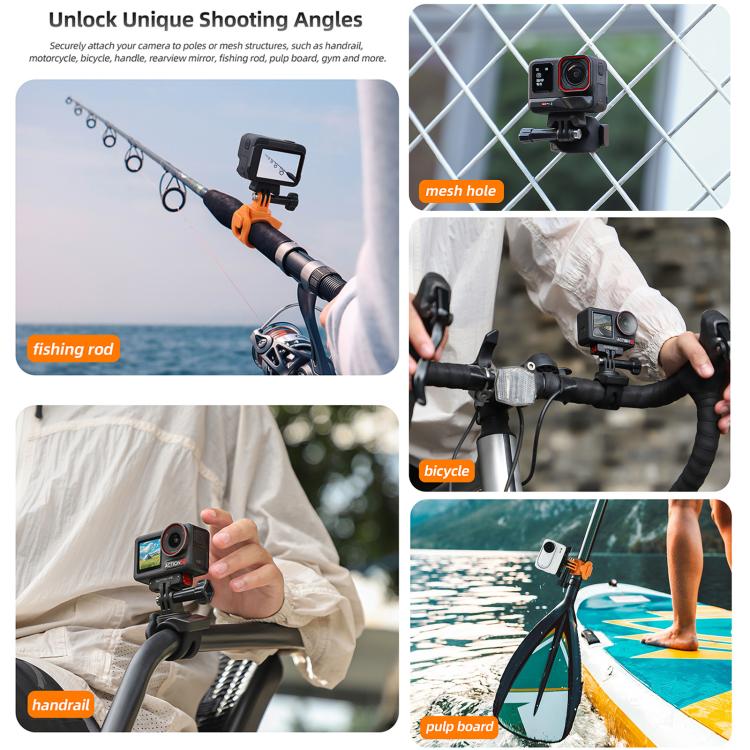 Sunnylife Action Camera Flexible Mount 360 Strap Wrap Band Mount Bike Tube Clip Holder (Orange) - free shipping - PMC TechLife - Order now!