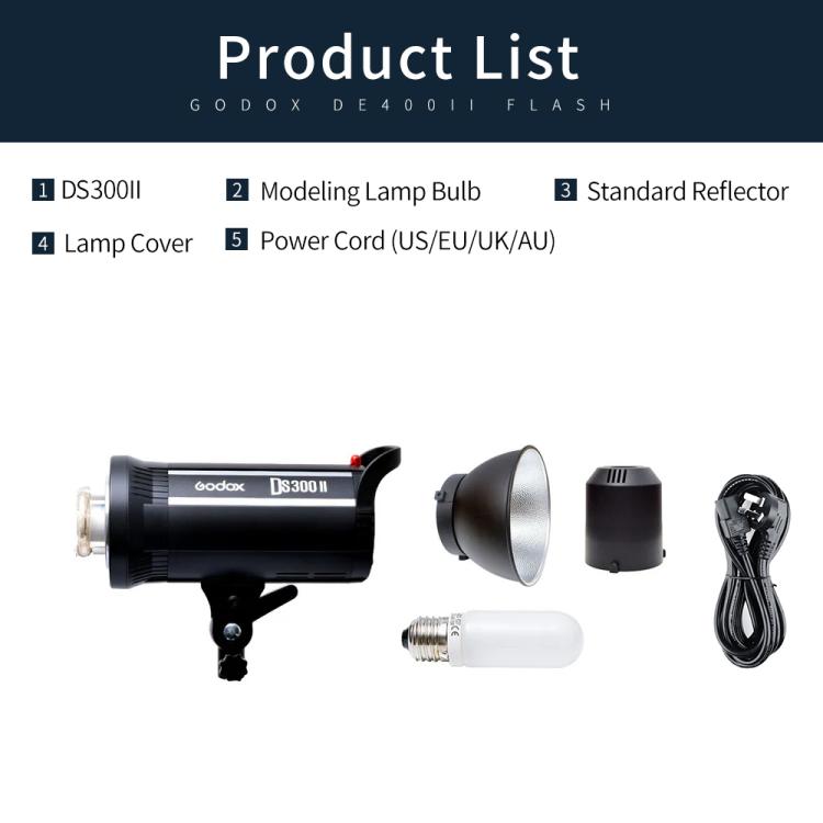 Godox DS300II 300Ws Studio Flash Light Strobe Lamp Head Bowens Mount Speedlight (US Plug) - free shipping - PMC TechLife - Order now!
