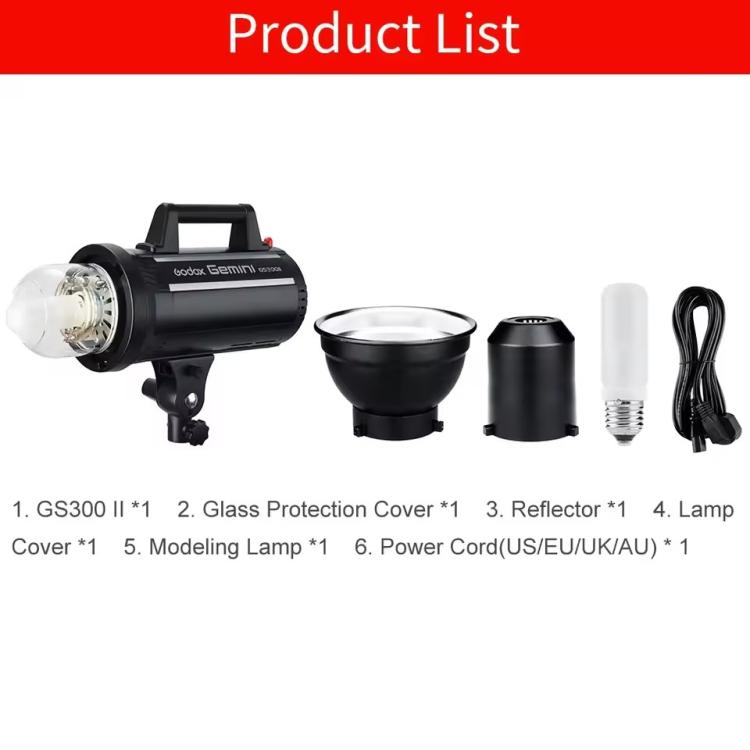 Godox Gemini GS300II Studio Flash Light 300Ws Bowens Mount Strobe Flash (UK Plug) - free shipping - PMC TechLife - Order now!