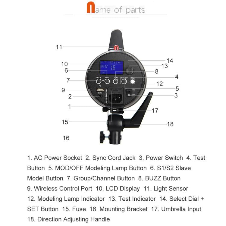 Godox Gemini GS300II Studio Flash Light 300Ws Bowens Mount Strobe Flash (UK Plug) - free shipping - PMC TechLife - Order now!