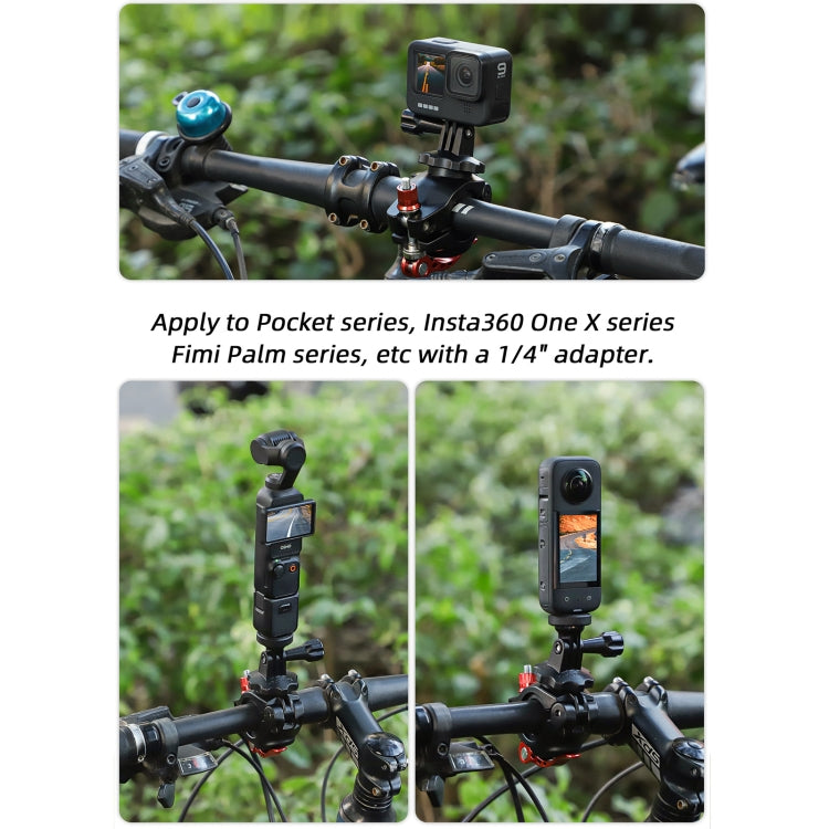 Sunnylife Sports Camera Universal Bicycle Clamp 360 Rotation 19-35mm Clip for DJI Action / Insta360 / GoPro (Black) - free shipping - PMC TechLife - Order now!