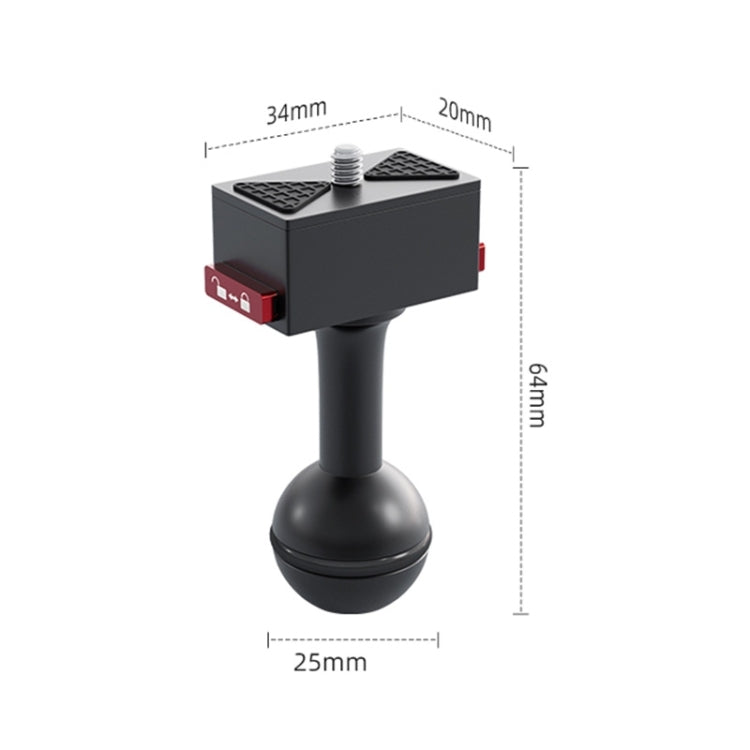25mm Headball Metal Quick Release Base Adapter for GoPro, Insta360, DJI and Other Action Cameras (Black) - free shipping - PMC TechLife - Order now!
