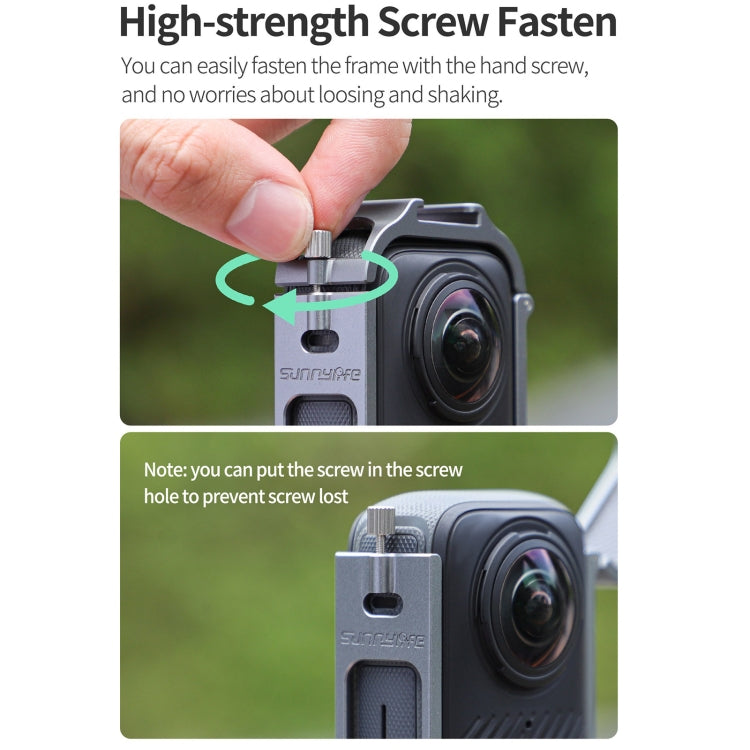 For Insta360 X4 Sunnylife Metal Protective Cage Rig with Cold Shoe Bases & Tripod Adapter (Titanium Color) - free shipping - PMC TechLife - Order now!