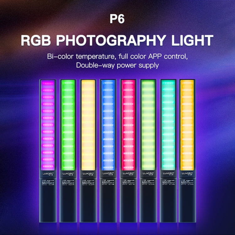 LUXCeO P6 RGB Colorful Photo LED Stick Video Light Handheld APP Control Full Color LED Fill Light (Black) - free shipping - PMC TechLife - Order now!