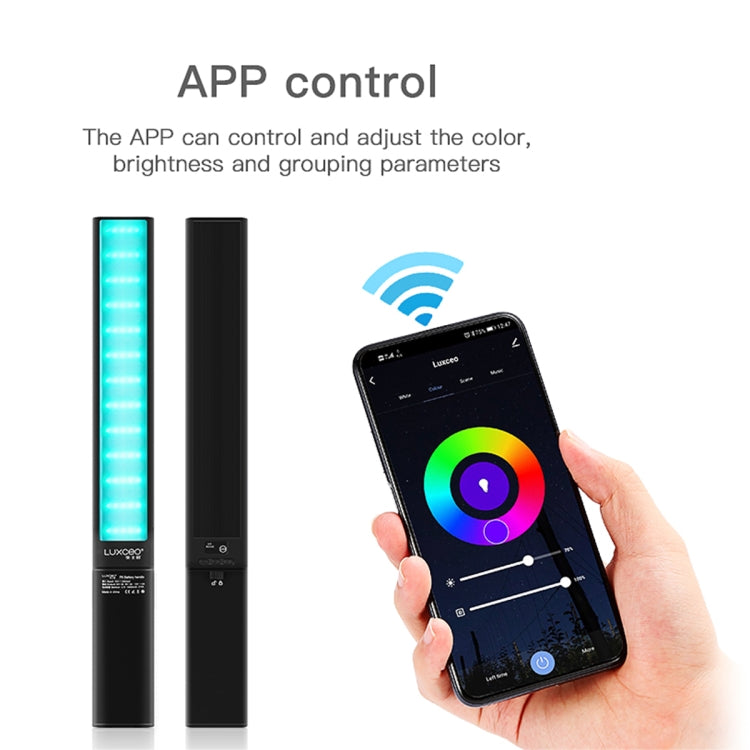 LUXCeO P6 RGB Colorful Photo LED Stick Video Light Handheld APP Control Full Color LED Fill Light (Black) - free shipping - PMC TechLife - Order now!