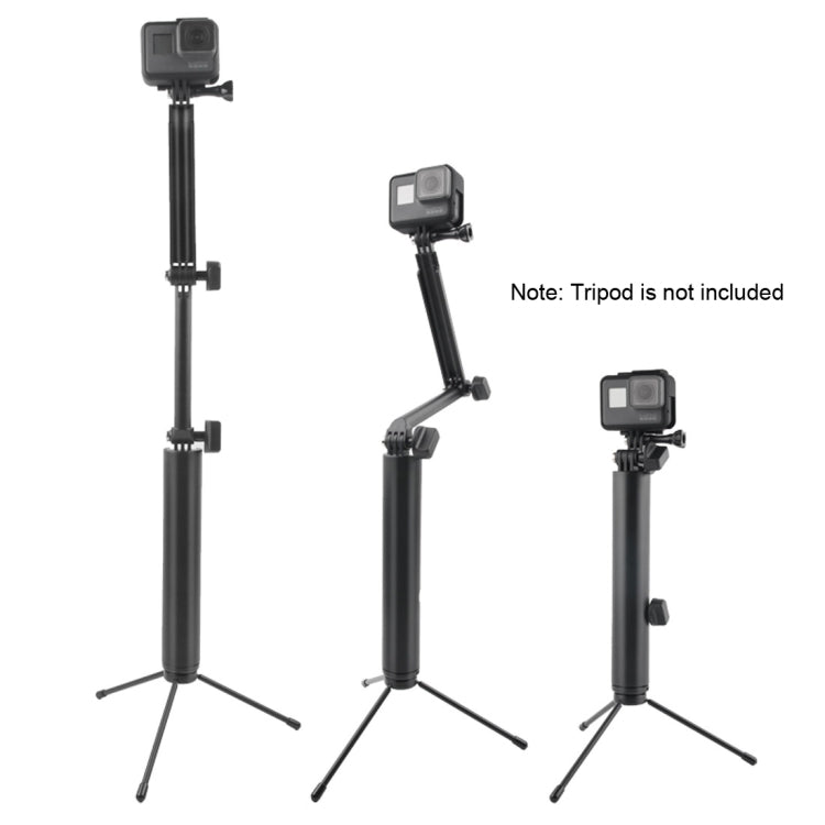 3-Way Monopod + Magic Mount Selfie Stick for GoPro, Insta360, DJI and Other Action Cameras, Length: 24.5-63cm(Black) - Extendable Pole by PMC TechLife | Online Shopping South Africa | PMC TechLife | Buy Now Pay Later Mobicred